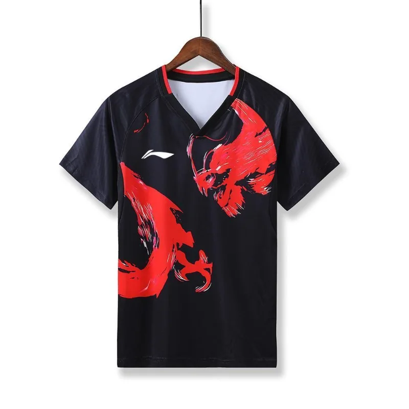 2026 New Badminton Sportswear Table Tennis Short-sleeved Limited Edition Competition Suit Breathable Sweat-absorbent Top T-shirt - view 3