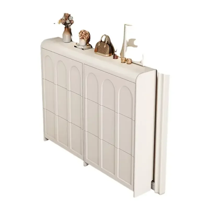 北欧収納靴ラック白超薄型コーナースリム靴キャビネットリビングルームオーガナイザーアルマリオ家庭用家具