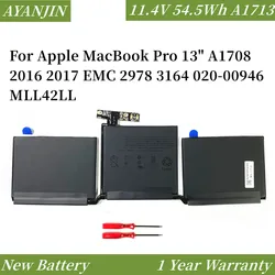 11.4V 4781mAh A1713 bateria do laptopa Apple MacBook Pro 13 