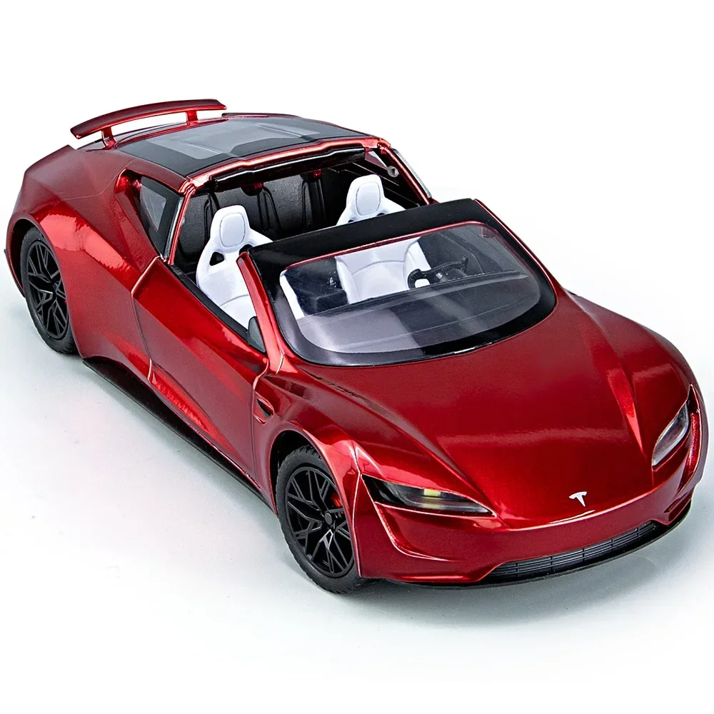 1:24 Tesla Roadster Sport Car Alloy Car Model Diecasts & Toy Vehicles Toy Cars Kid Toys For Children Christmas Gifts Boy Toy