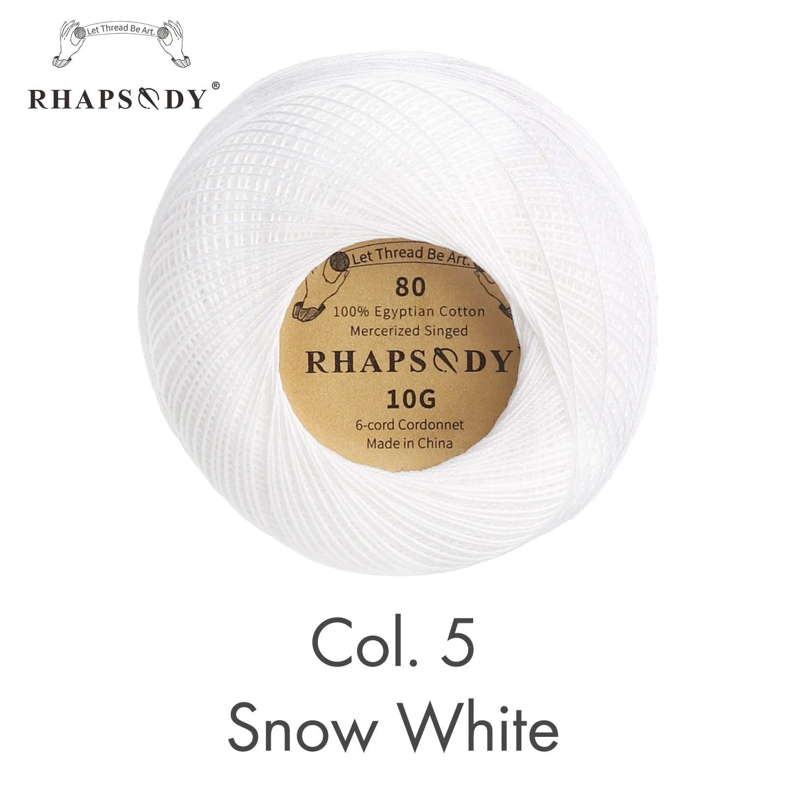 Rhapsody Größe 80 100% Ägyptische Baumwolle Doppelt Gesengter Mercerisierter Faden 10G 184 Yard Für Alle Nadelarbeiten Häkeln Zierknoten Stricken – Detail 10