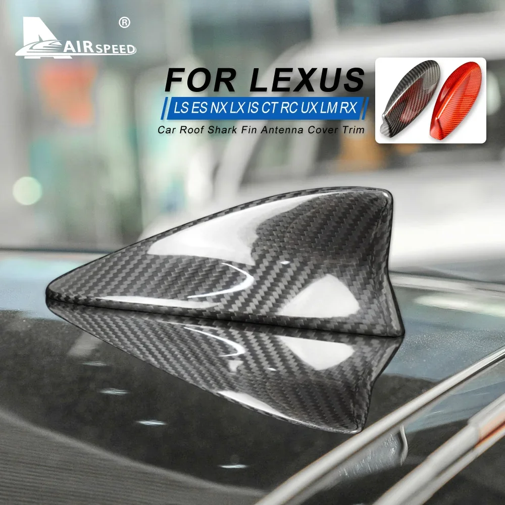 For Lexus LS ES LX NX IS250 IS350 CT RC UX LM RX Cover StickerReal Hard Carbon Fiber Car Roof Aerial Shark Fin Antenna