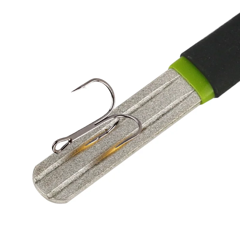 Double Side Hook Hone Fishing Hook File Line Stripper Knife Sharpener Mini Diamond Sharpening Tool Fishing Accessory