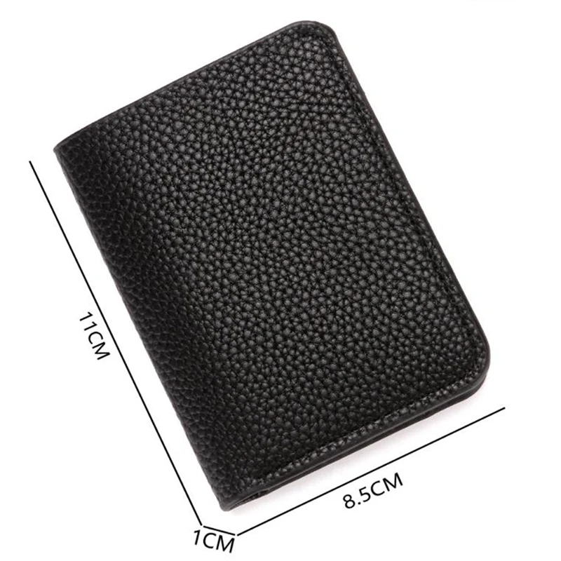 Fashion Soft Men Wallet Pu Leather Lychee Pattern Mini Coin Purse Driver's License Card Holder