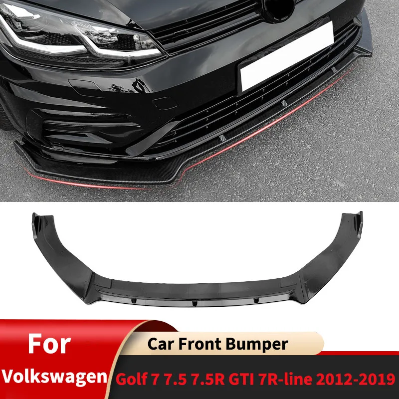 For Volkswagen Golf 7 7.5 7.5R GTI 7R-line 2012-2019 Car Front Bumper Lip Splitter Parts Front Blade Accessories Guard Cover