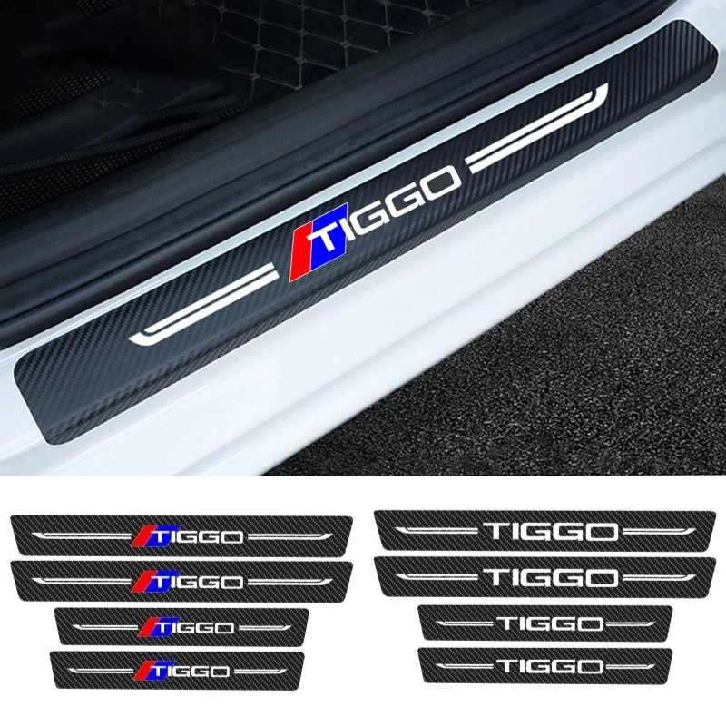 Car Door Sill Protector Rear Trunk Bumper Anti Scratch Threshold Decals for Chery Tiggo Logo 3 5 7 8 PRO 2005-2022 Accessories