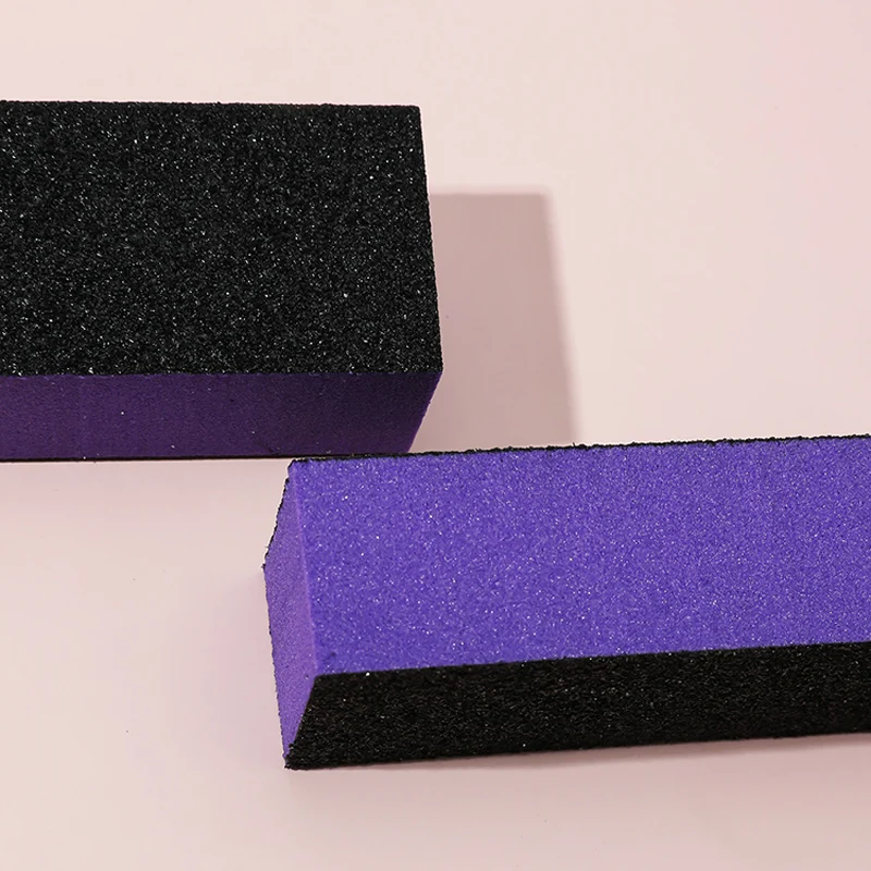 10Pcs 3 Way Black Sand Nail Files Block Buffer 60/100 Grit Colorful Sponge Sanding File Pedicure Manicure Supplies Nail Art Tool