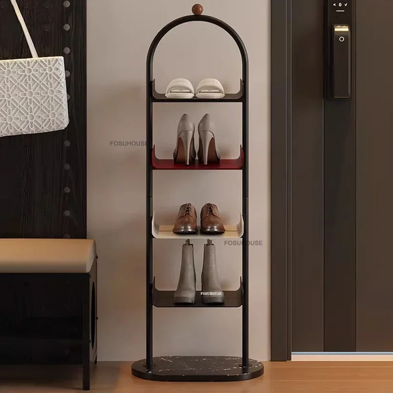 #Retro Iron Art Shoe Cabinets Modern Living Room Furniture Creative Multi-layer Shoe Rack Home Entryway Hallway Storage Organize