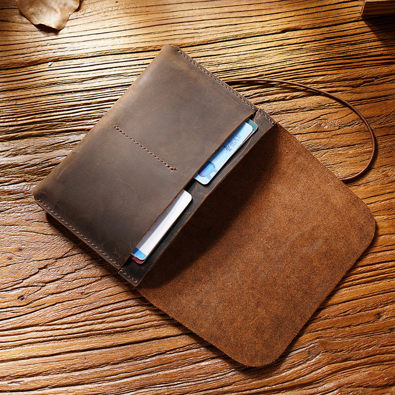 Genuine Leather Passport Holder Case - Multifunctional Passport Cover Pocket Wallet Card Bag for Travel Essentials