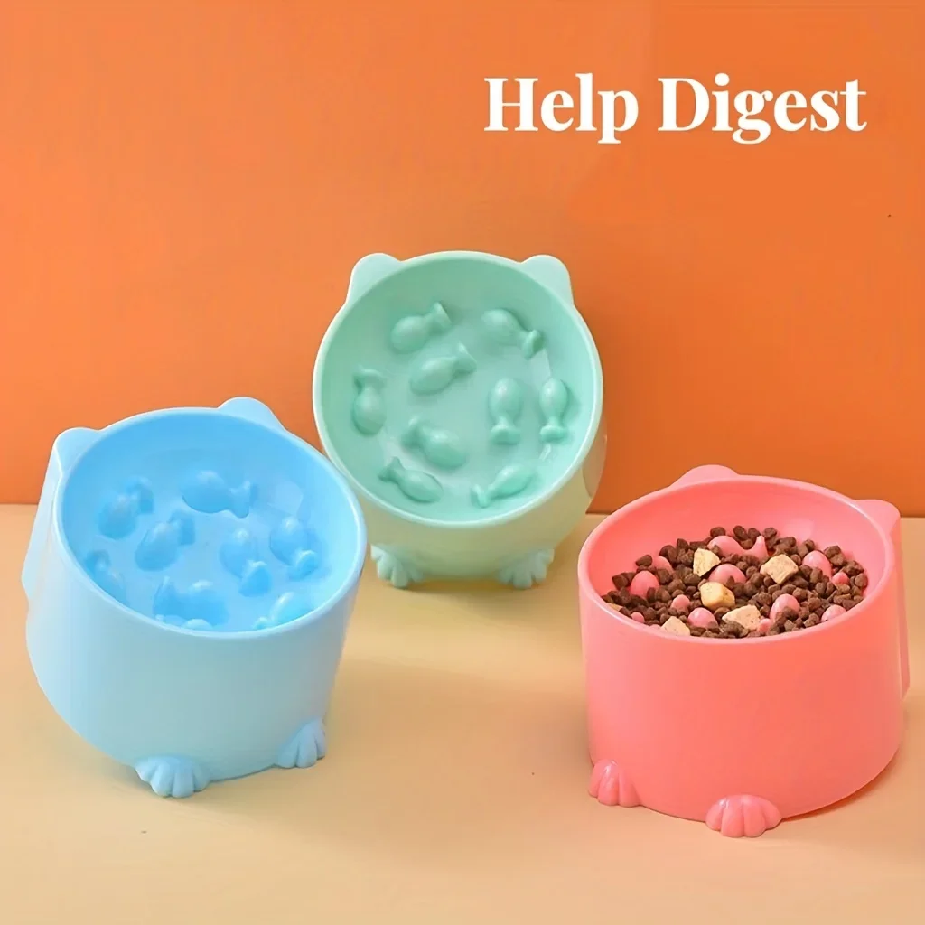 Cat Food Bowl, Rice Bowl, Slow Food, High Feet, Anti Choking Bowl, Cat Basin, Anti Choking, Anti Choking Neck, Relieve Anxiety view 2