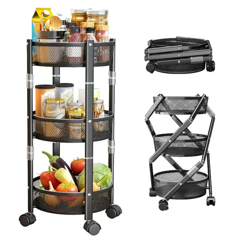 Outdoor Camping Storage Rack, Floor To Ceiling Multi-Layer Fruit And Vegetable Basket, Multi-Functional Storage Cart For Snacks