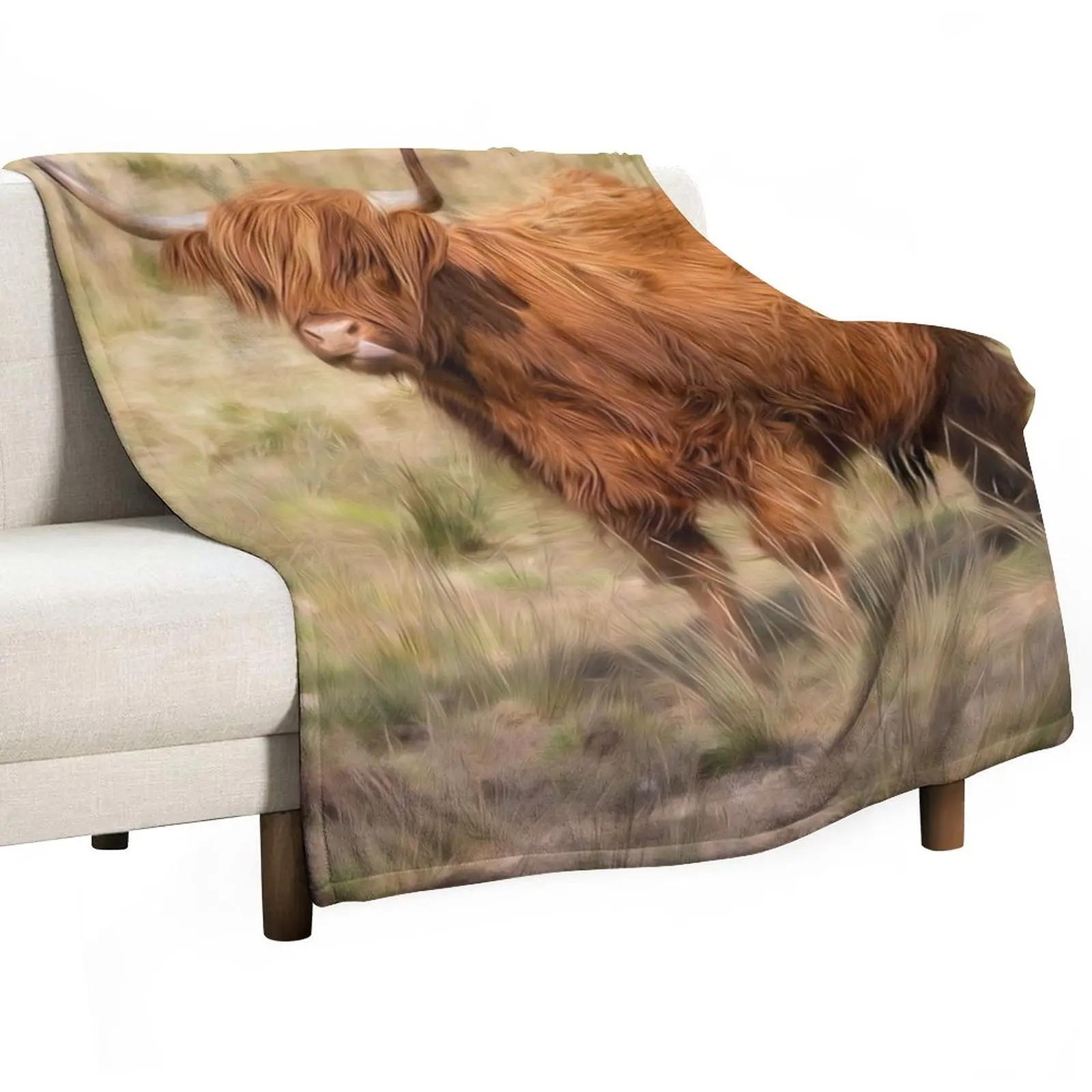 

Scottish Highland cow Throw Blanket christmas gifts anime Blankets