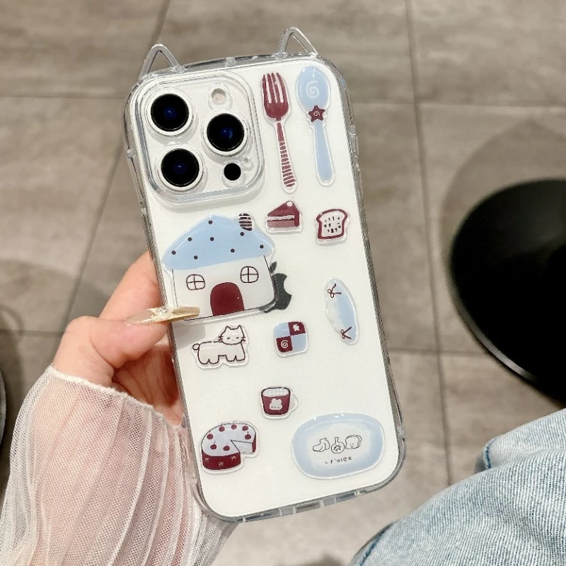Korean Ins Cute Cartoon Animal Jelly Relief Stickers - Waterproof 3D Resin Decals for Phone Cases Tablets Laptops Journal Decor