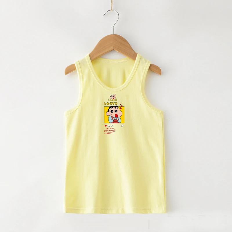 Crayon Shin Chans Tank Tops Kids T-shirt Cotton Baby Vests Home Pajamas Toddler Anime Movie Cartoon Print Clothing Birthday Gift