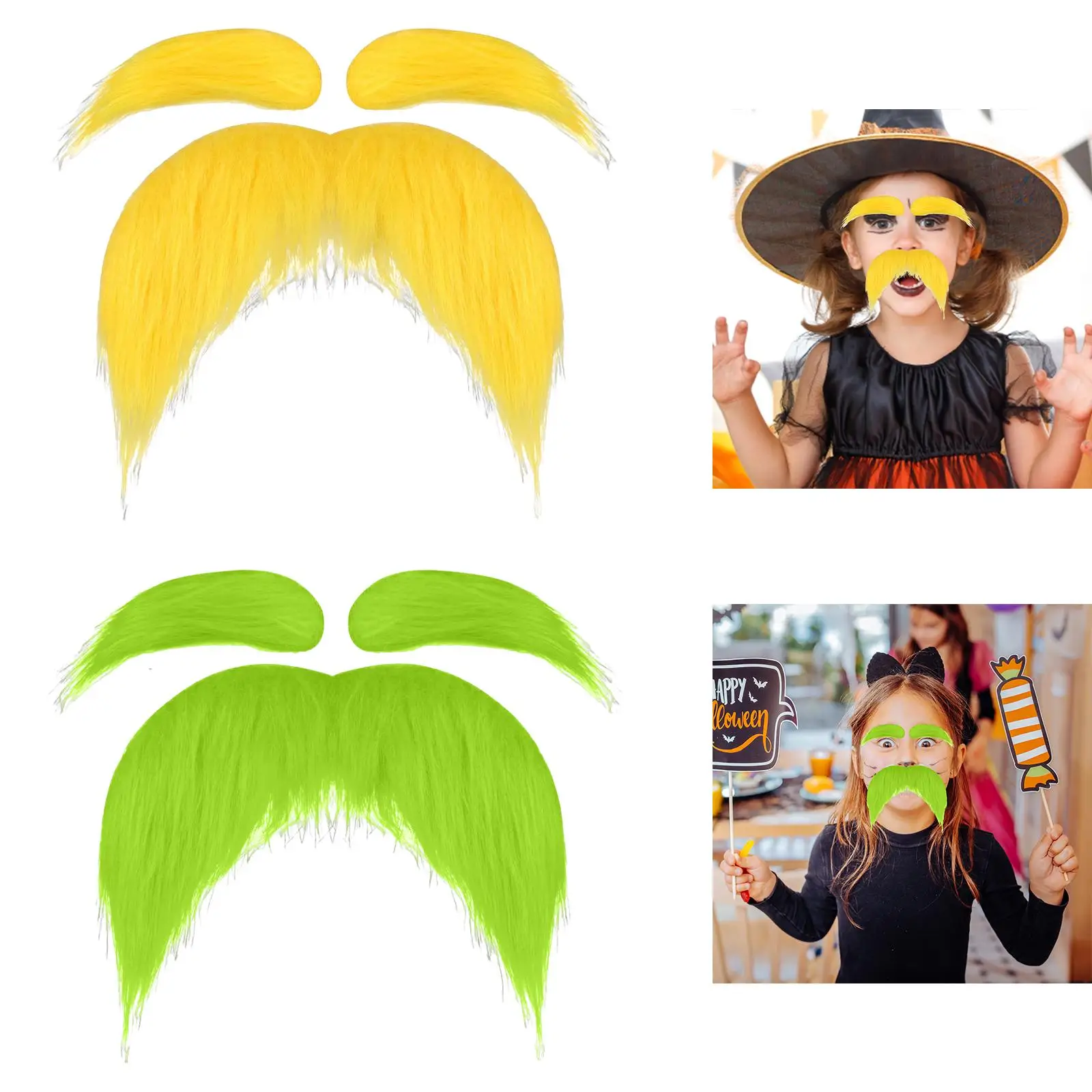 Fake Beard Eyebrows Women Men Role Playing Self Adhesion DIY Mustache Set