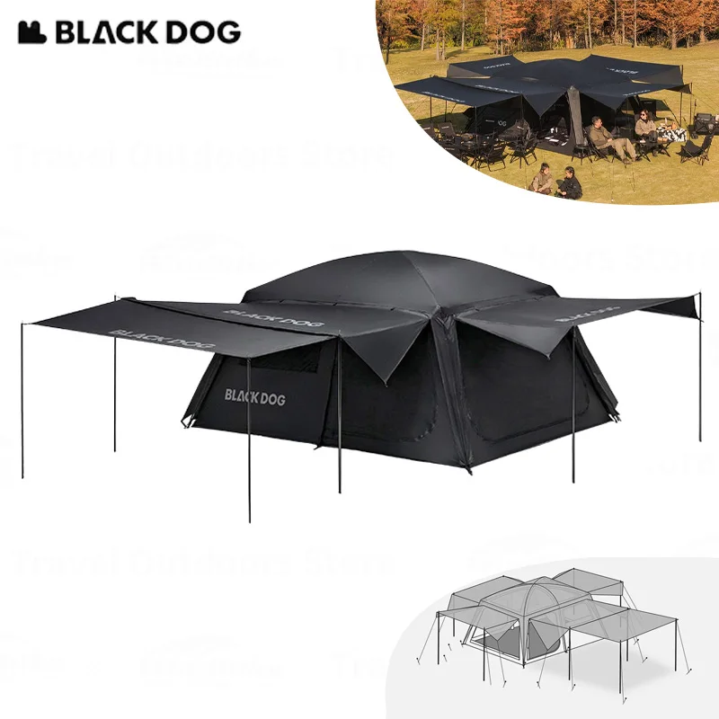 

BLACKDOG Кемпинговая палатка 4 сезона 210D Сверхлегкая масштабируемая брезентная уличная портативная складная палатка для виллы для семейной поездки на 3 ~ 5 человек