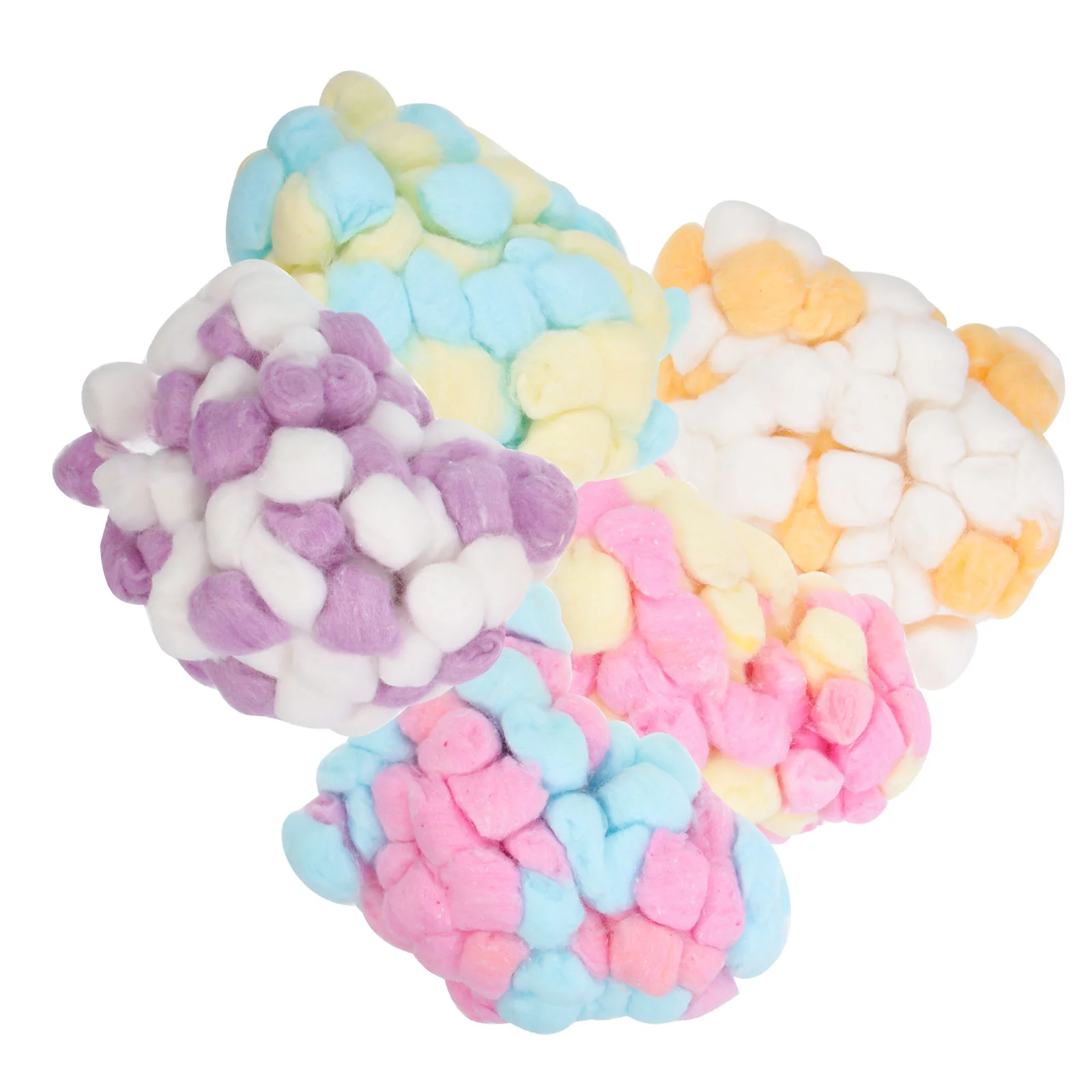 

500 Pcs Cotton Puff Pom Poms Colored Bed Linings Christmas for Crafts Colorful Absorbent Pompoms