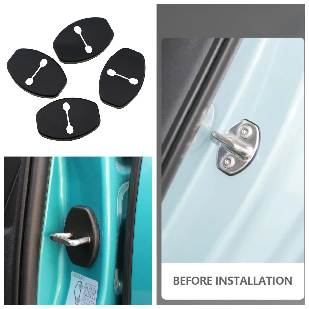4pcs Abs Door Lock Cover for Volkswagen VW ID3 ID4 ID5 ID6 2022 2020 2021 2019 ID.3 ID.4 ID.5 ID.6 Sticker Car Styling Accessory