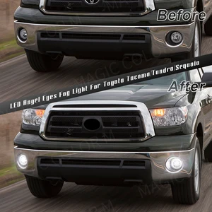 Fog Light führte Angel Augen zu Toyota Tundoma Tundra Sequoia 2005 2006 2007 2008 2012 2012 2013 2014 2015 Transparentes Objektiv DRL 10 Hauptverkäufe Sequoia LED - №5