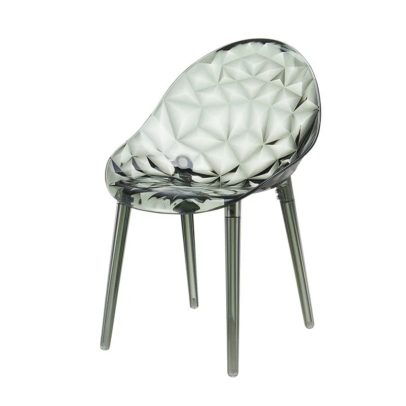 Plastic household simple chair light luxury back chair Internet celebrity crystal
