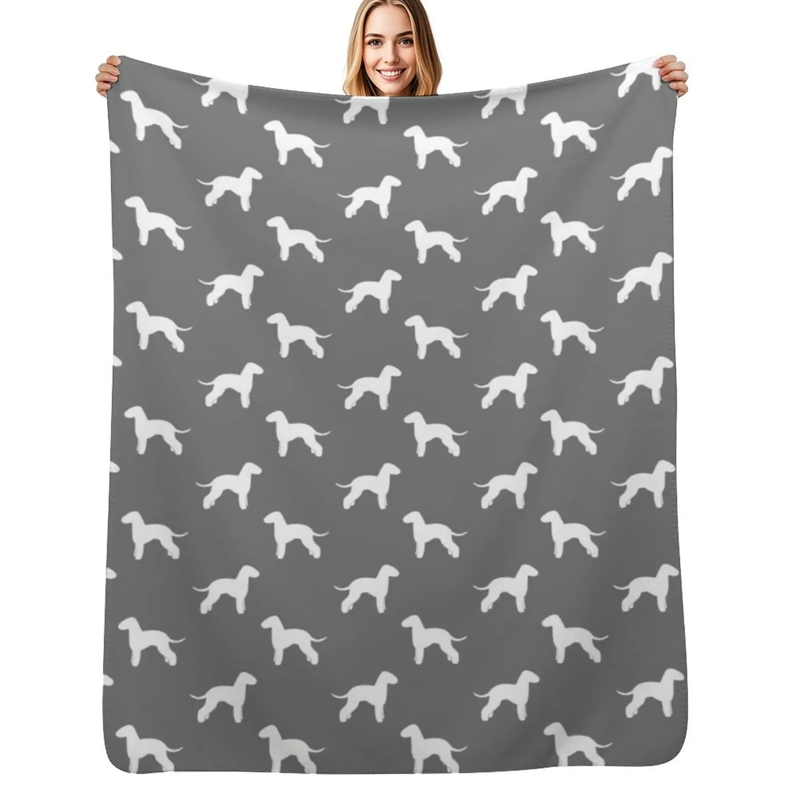 

Bedlington Terrier Silhouette(s) Throw Blanket Ultra Soft Flannel Fleece Blanket for All Seasons