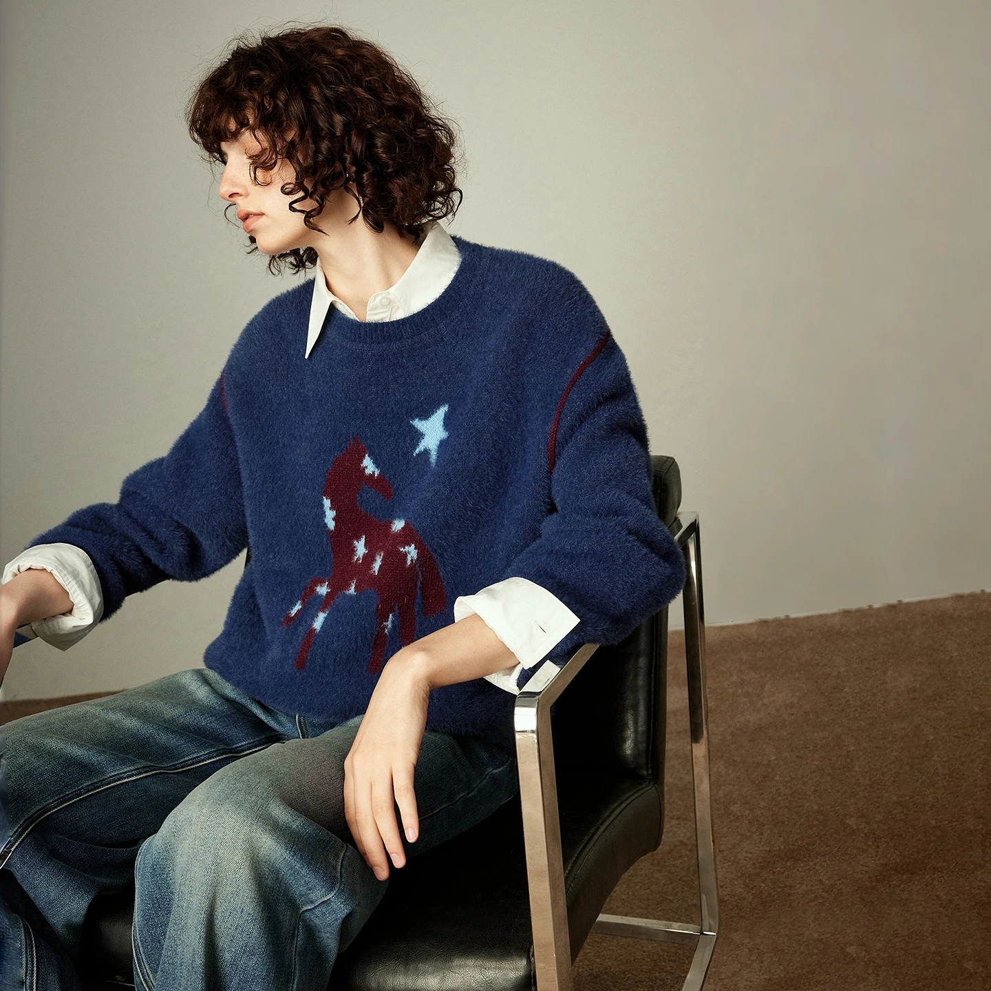 Women's Color-Block Cashmere-Like Sweater - Winter 2025