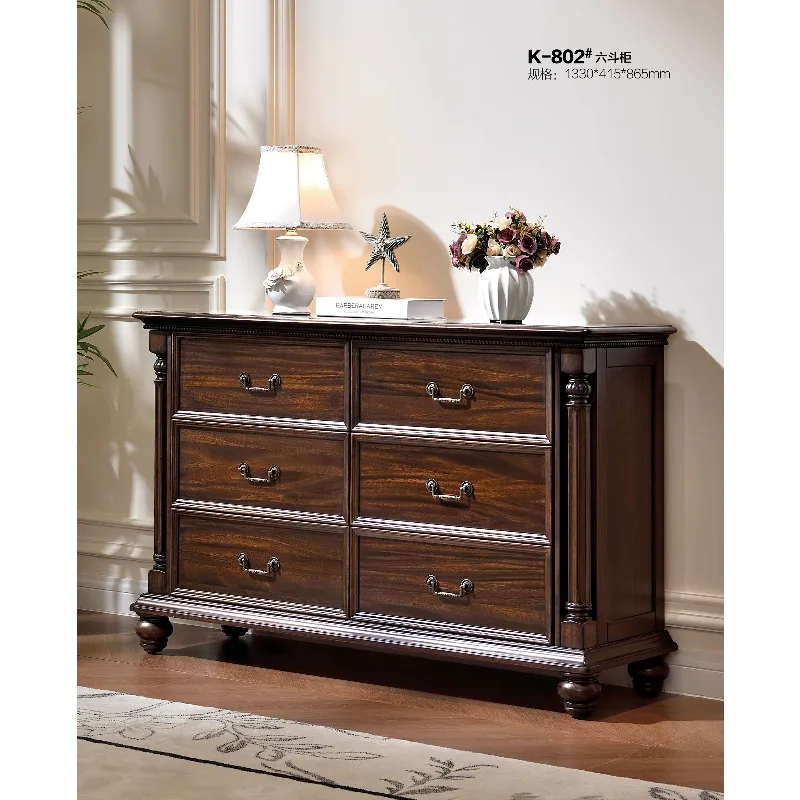 American Luxury Antique Vintage Solid Wood Bedroom Set for Hotels and Private Residences Superior Durable Dining Furniture