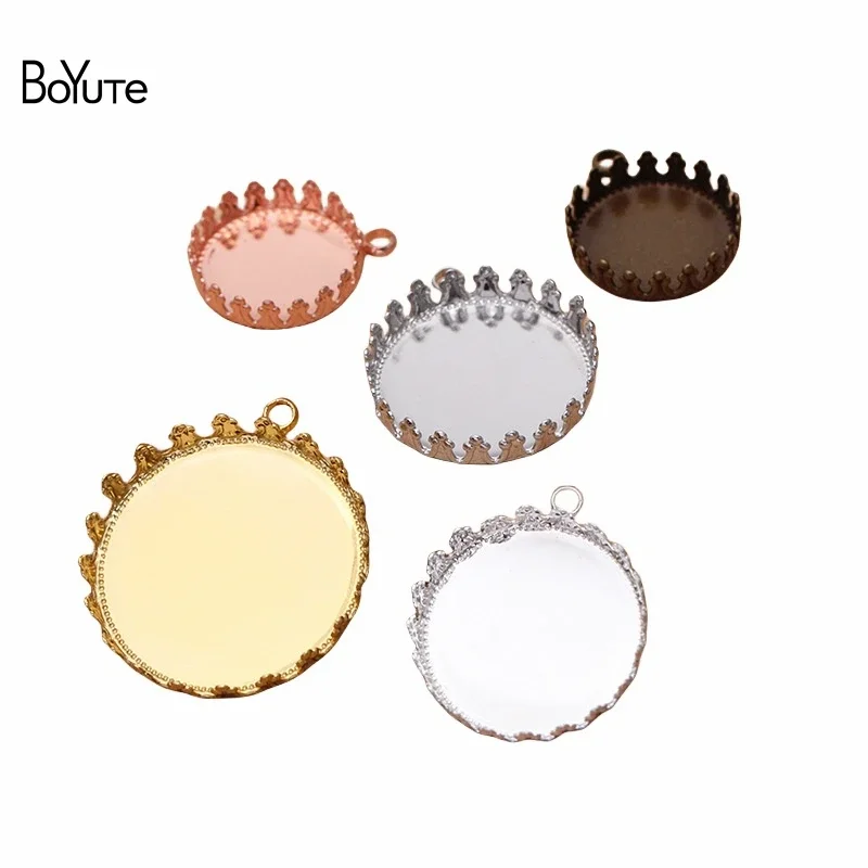 

BoYuTe Custom Made (100 Pieces/Lot) 15-20-25MM Cabochon Pendant Base Diy Handmade Pendant Blank Tray Bezel Accessories