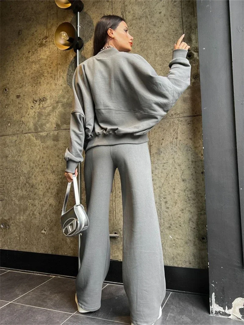 Fashion 2 Piece Sets Women Outfit Autumn Clothes Women 2024 Solid Jacket Top and Pants Sets Streetwear Sweatsuits Woman Sets