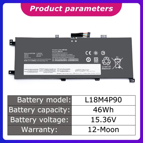 Imagen 2 del producto Batería para portátil L18M4P90 para Lenovo ThinkPad L13 Yoga (2019), ThinkPad L13 Yoga Gen 2 (2020),20R5,20R6 series 3000mah/46wh