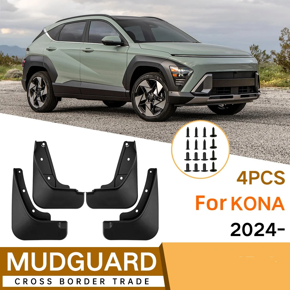 MudFlaps for Hyundai KONA 2024 Hybrid Mudguards Mud Flaps Splash Guards Front Rear Wheels Fender Car Accessories