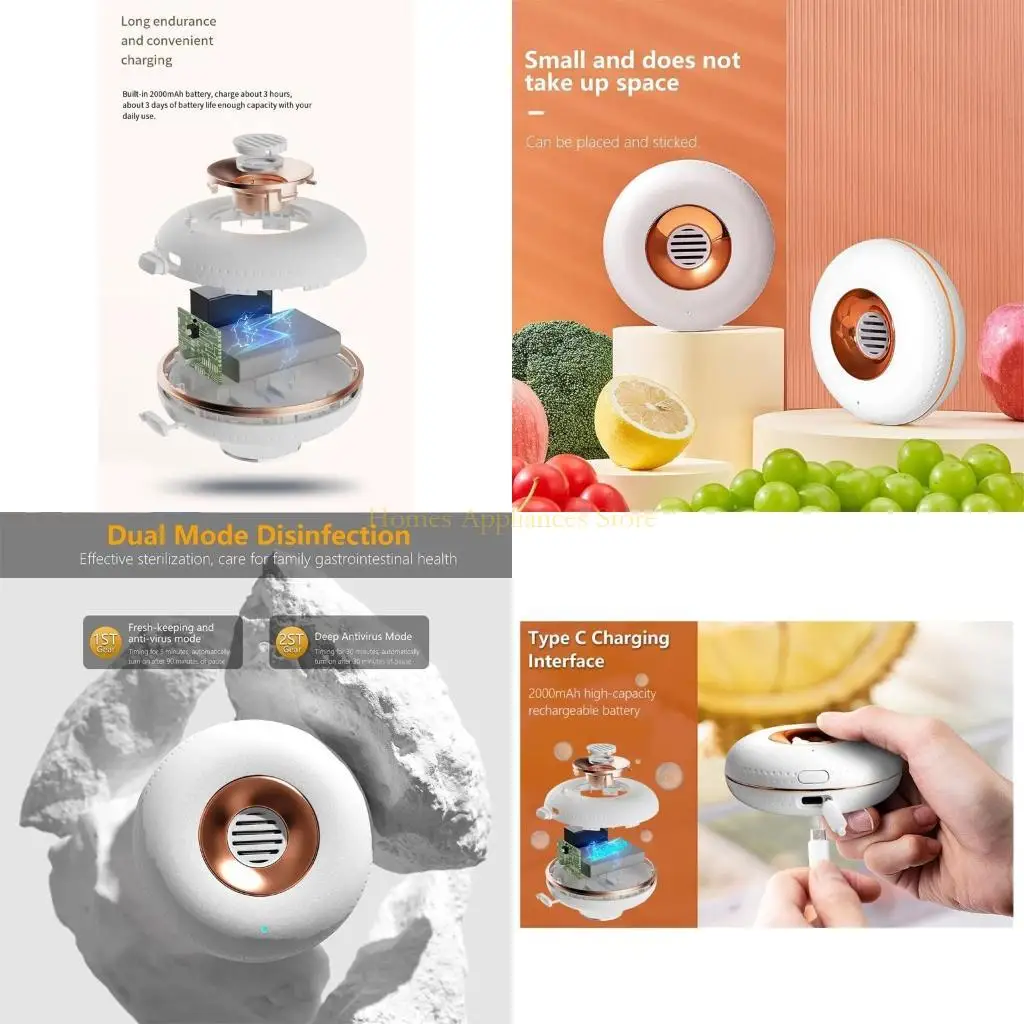 

D0AB USB -холодильник -холодильник дезодооратор Озоновый запах элиминаторы, чтобы сохранить свежие продукты дольше