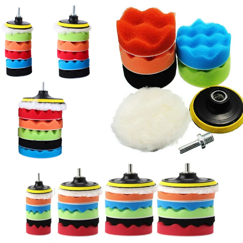 7pcs 3''4''5''6''7'' Buffing Sponge Polishing Pad Hand Tool Kit For Car Polisher Compound Polishing Car polishing sponge disk