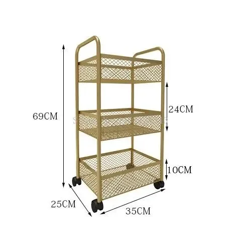 Minimalist Beauty Cart Trolley Storage Rack Wheels Barbershop Nail Salon Special Tool Cart Snack Storage Rack Kitchen Roll