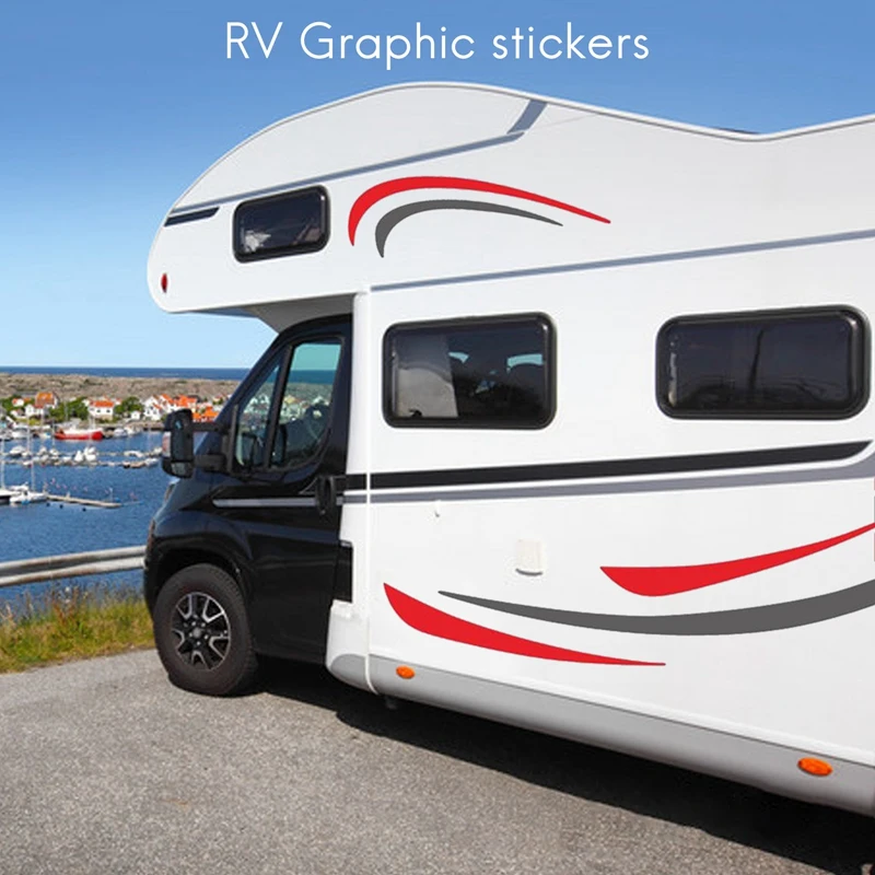 RV motorhome สติกเกอร์ติดรถลายแบบทำมือสำหรับรถพ่วงคาราวานสติกเกอร์ตกแต่ง