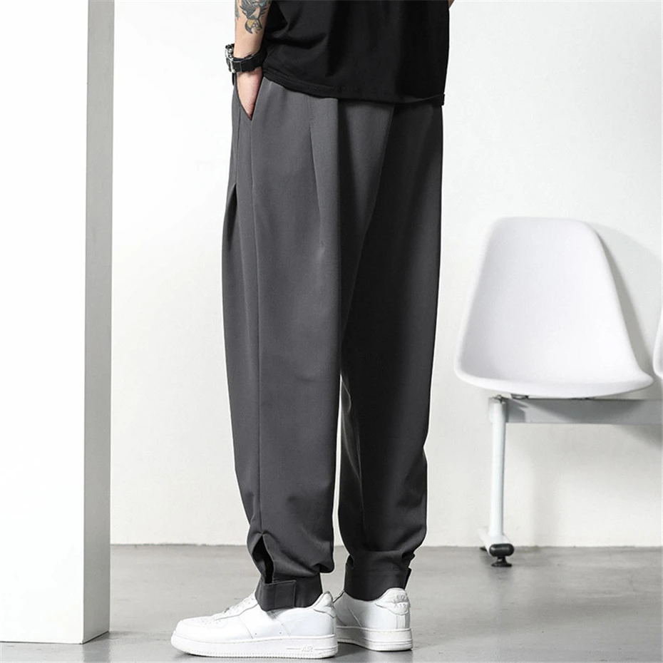 Solid Color Jogger Pants Men Plus Size 6XL Pants Spring Autumn Fashion Casual Elastic Waist Trousers Male
