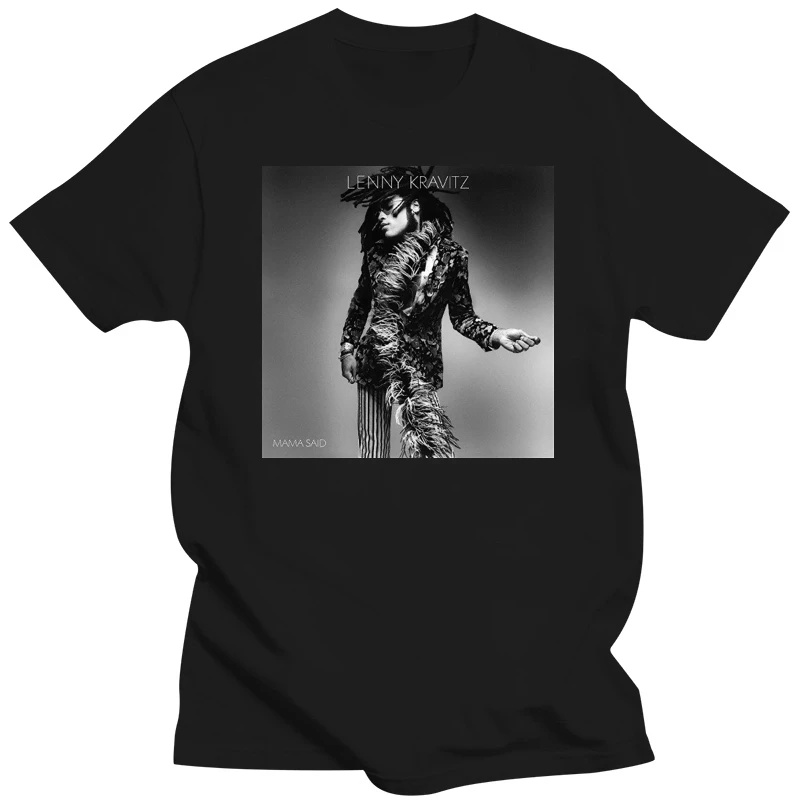 Lenny Kravitz Mama Said Hits Mens Crew Neck Screen Printed T Shirts