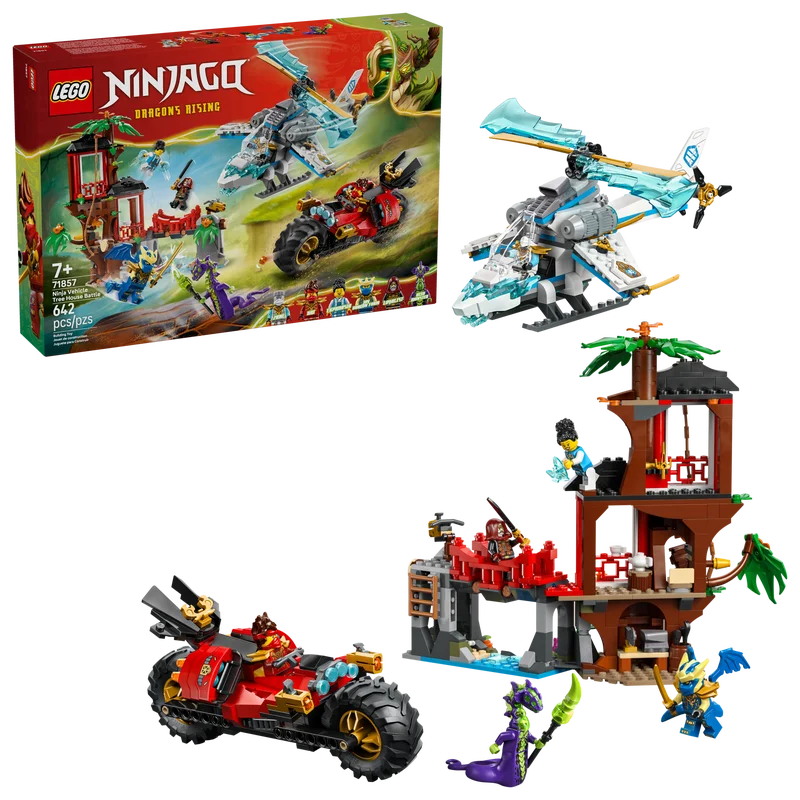 【Попередняя распродажа】LEGO ®   NINJAGO ®   Автомобильный домик на дереве Dragon Ninja Battle 71857, строительный набор для мальчиков и девочек в возрасте от 7 лет, 642 предмета