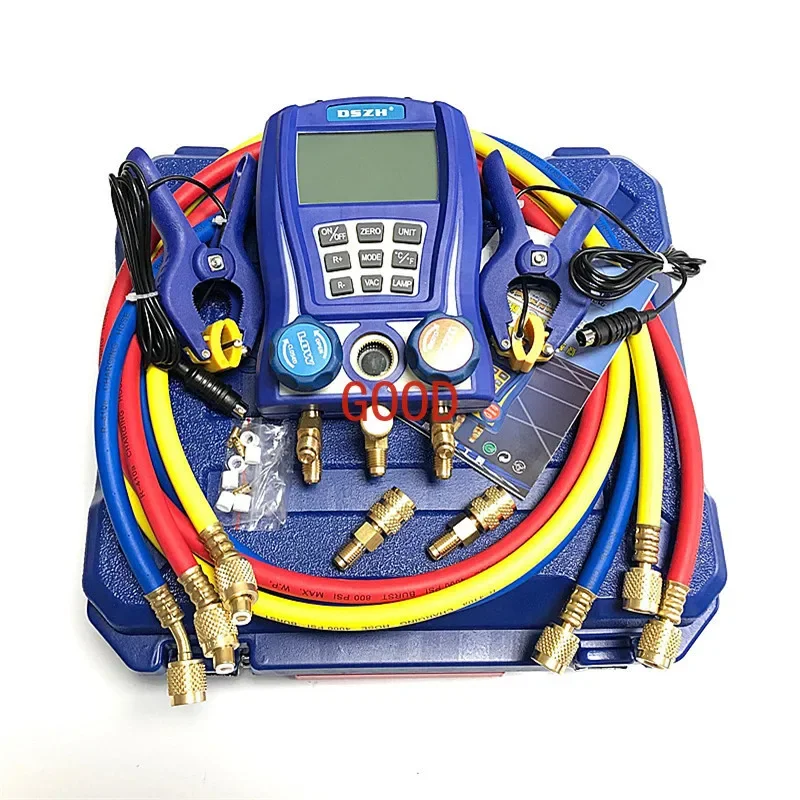 Air conditioner digital temperature meter plus liquid meter group, refrigerant pressure vacuum meter