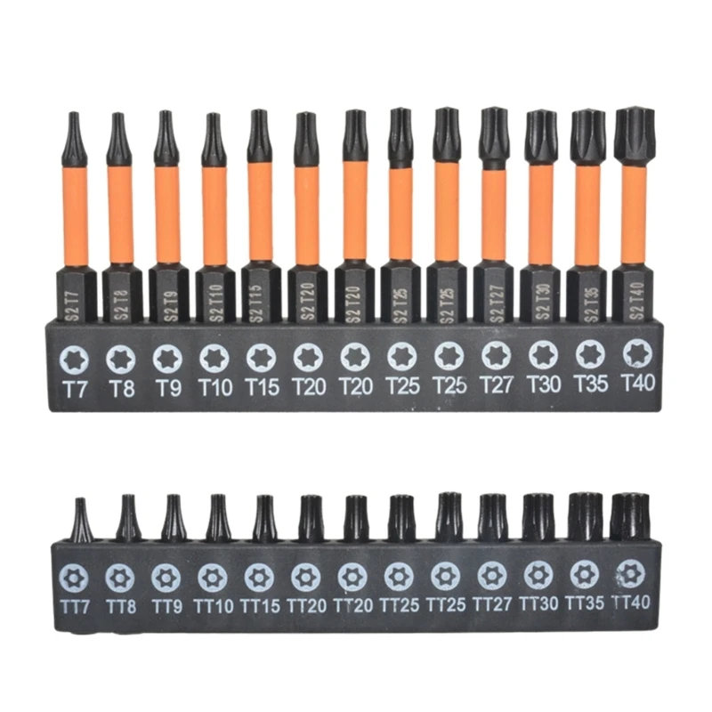 

26x Head Torx Screwdriver Bit Screwdriver Bit Hand Tools Alloy Steel Screw Driver T7 T8 T9 T10 T20 T20 T25