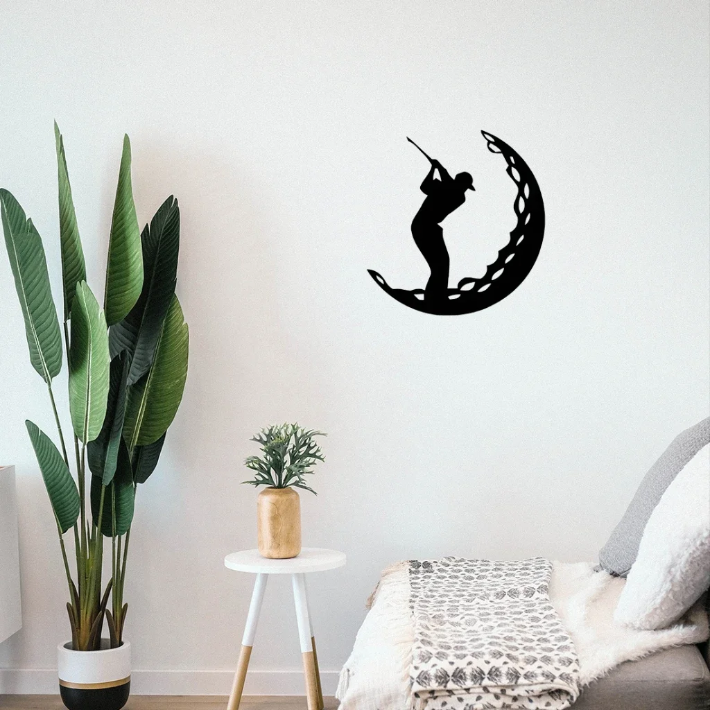 CIFBUY Wrought Iron Golf Metal Wall Art Decor Hanging Sculpture for Indoor Outdoor Home Office Bar Clubhouse Modern Aesthetic Gi