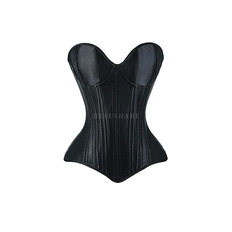 女性コルセットビスチェカップオーバーバストヴィンテージボディスタイトレースアップダブル骨太整形トップスウエストチナー結婚式サテンレッド