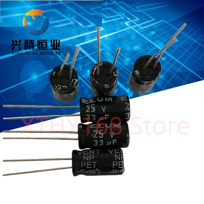 20PCS 33uf 25V audio frequency division NP non-polar aluminum electrolytic capacitor 25v 33uf 6X11mm
