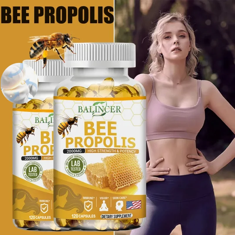 Propolis Capsules Supplement for Healthy Immune System, Digestion, Teeth and Gums, Promote Overall Health, Skin Care