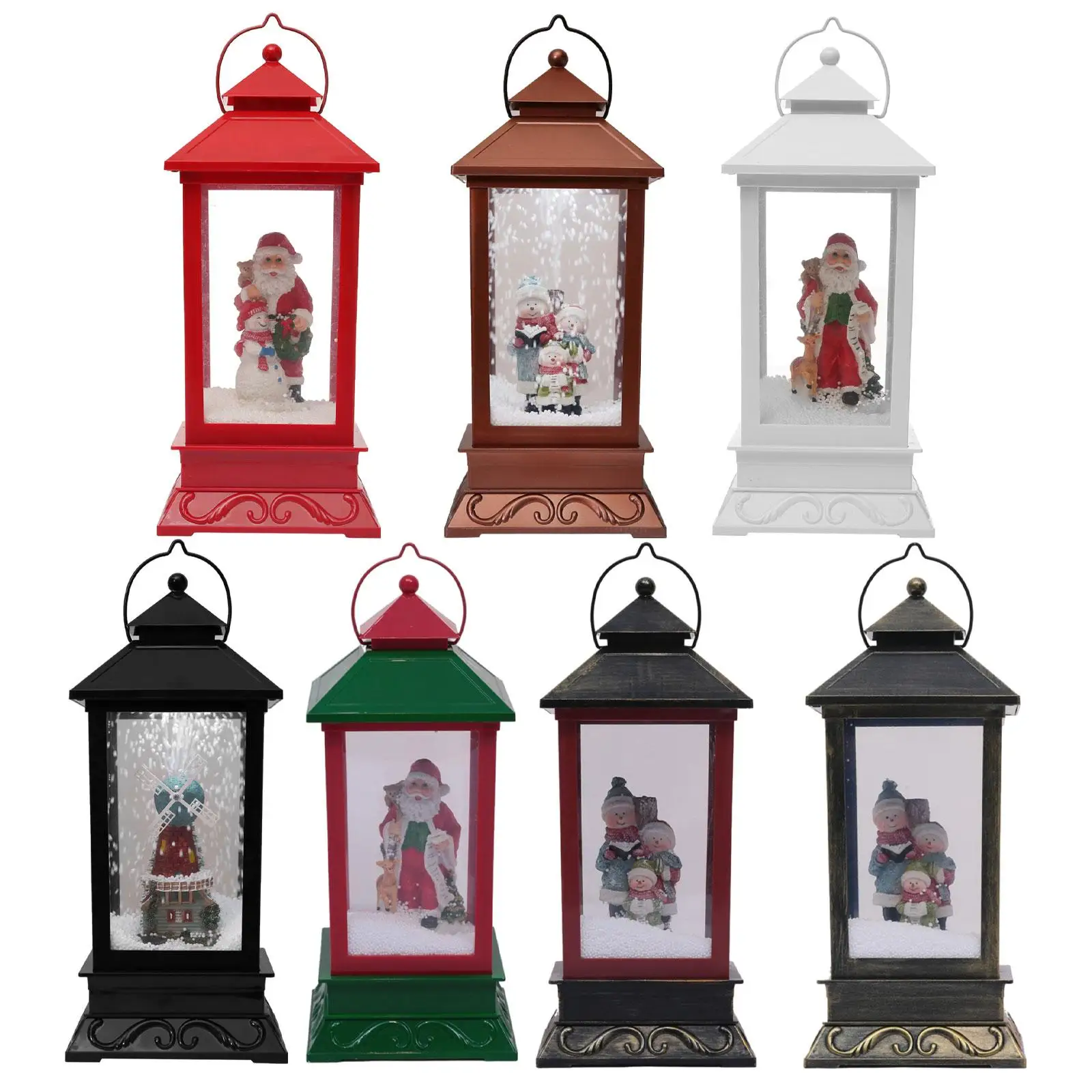 

Musical Lighted Christmas Snow Globe Lantern Music Box for Office Desk Party