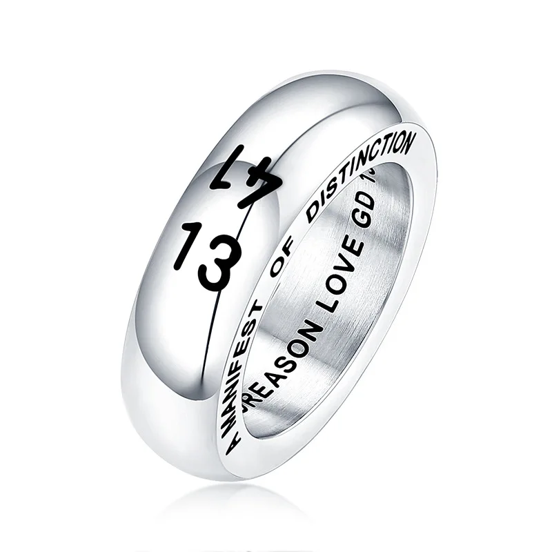 Round Thick Band 1314 Number Forever Love Unisex Ring Stainless Steel Jewelry 2024 New Trend Letter Engraved Finger Rings Gift