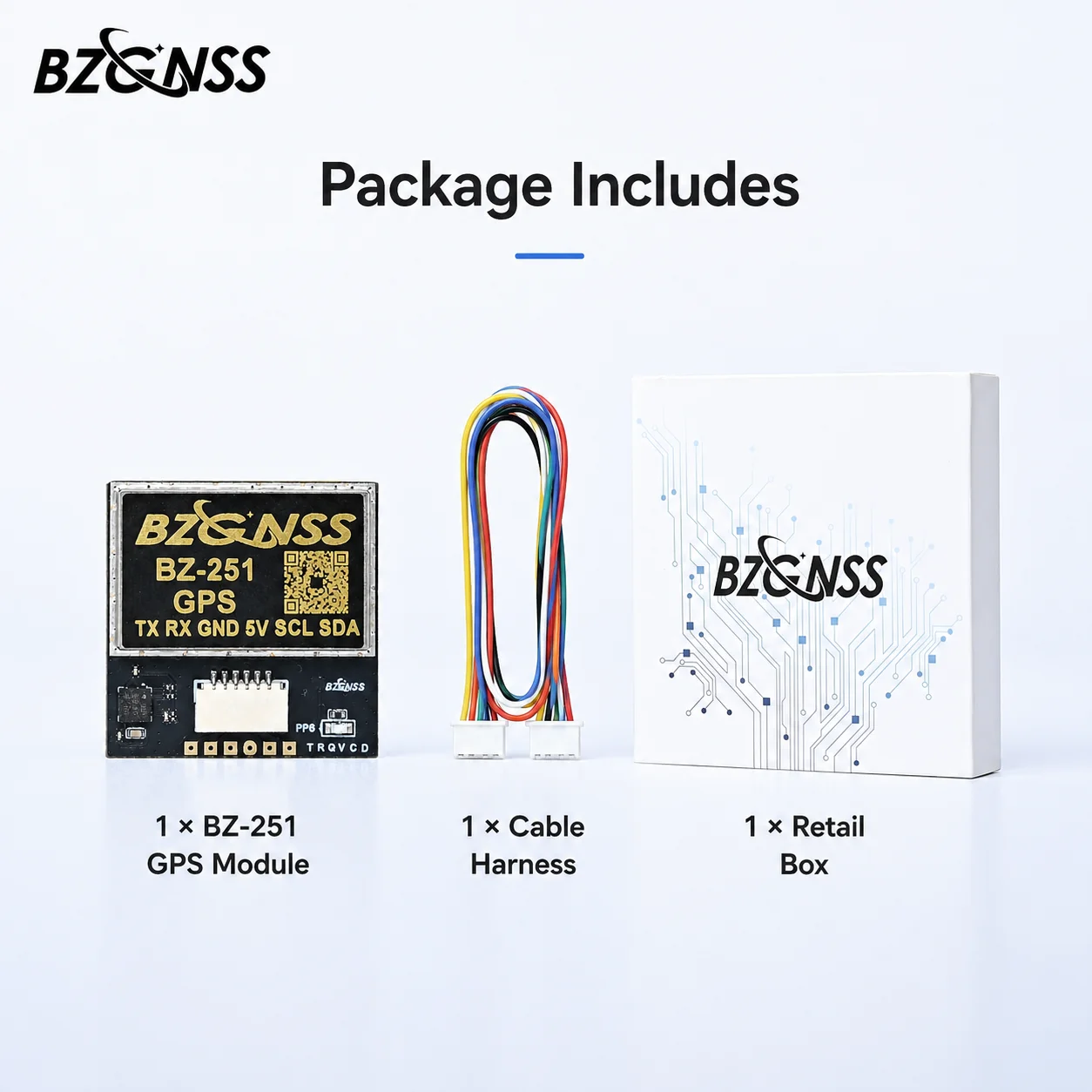 BZGNSS BZ-251 Drone GPS Module With Compass 10Hz UART I2C Ceramic Antenna For INAV Fixed Wing RC Airplane Navigation 72 Channels view 5
