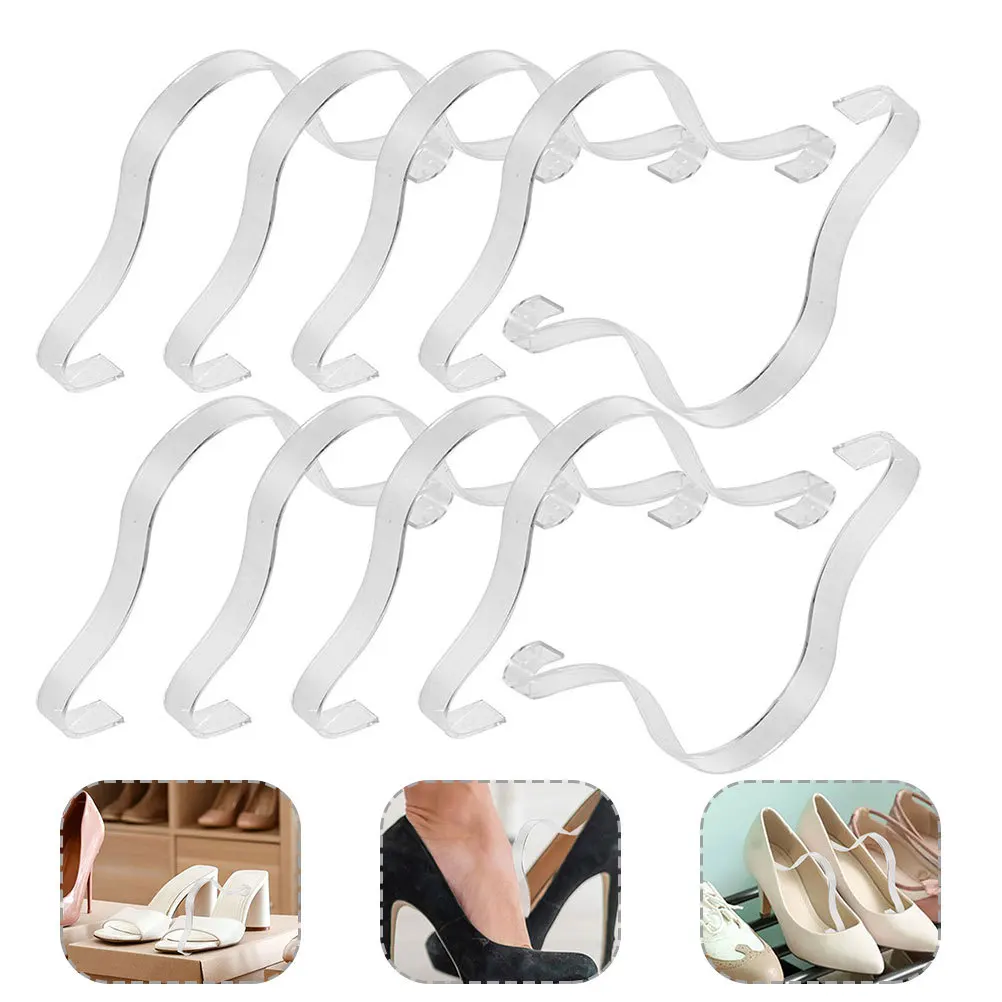 15Pcs Shoe Inner Support Acrylic Sandals Display Inserts Transparent Shoe Shape Holder for Stable Storage and Display