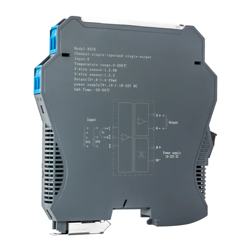 1 in 2 out TC Thermocouple Temperature Transmitter Din rail Mount Temperature Module 4-20 mA 0-10V PT100 Signal Converter