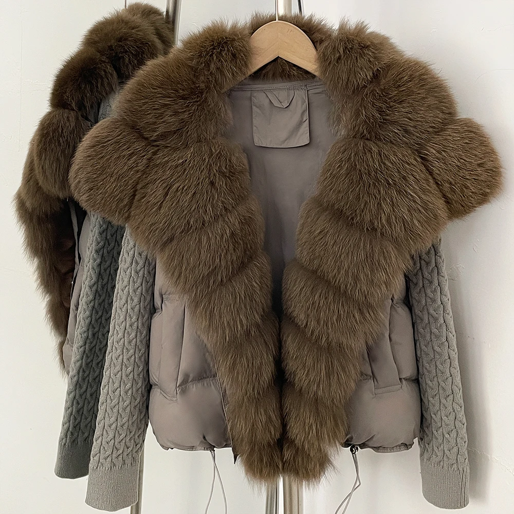 Down Coat Daily Commuting with Natural Fur Trim Winter Puffer Coat Insulated Quilted Outerwear for Casual Windproof Winter